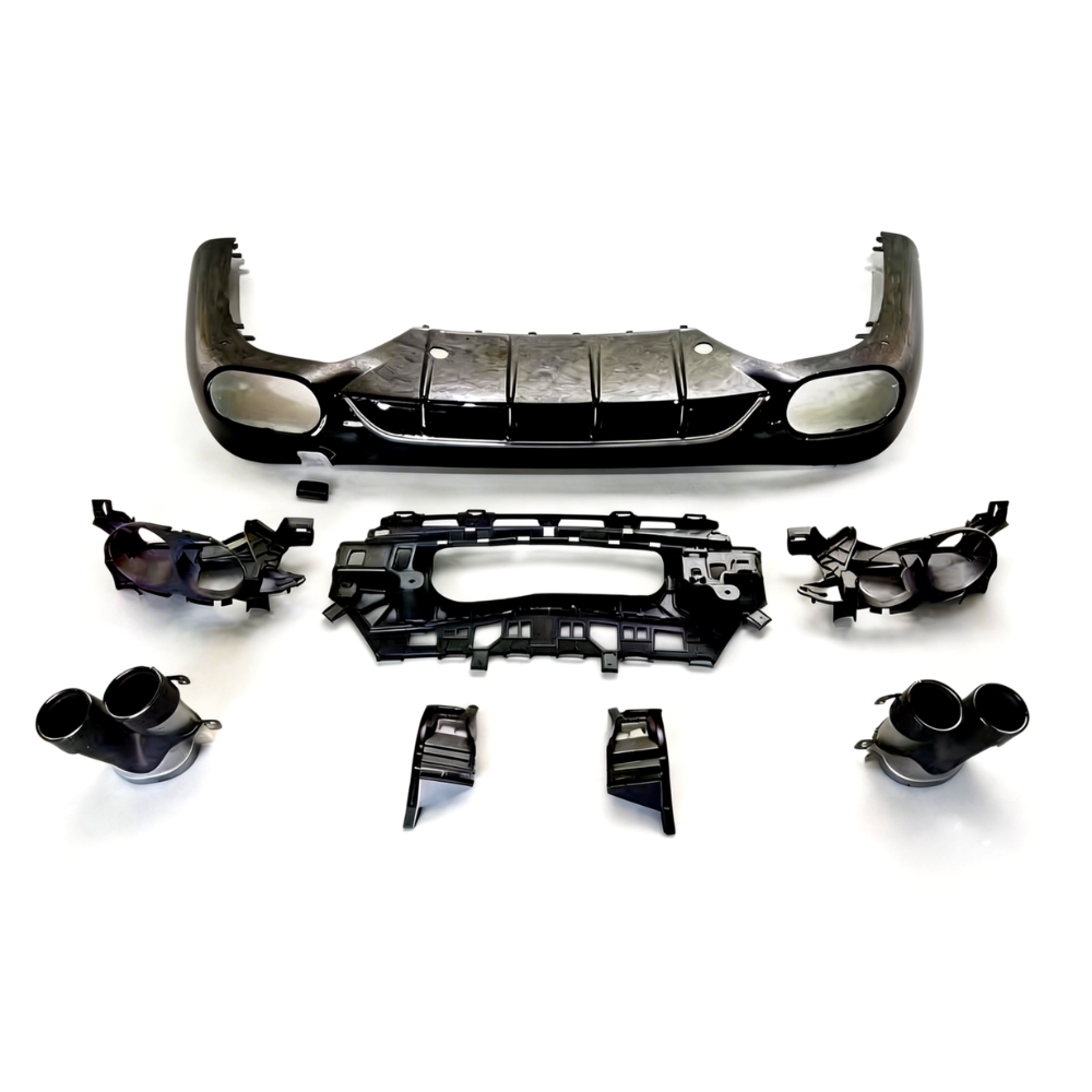 E Class - W214: Gloss Black Rear Diffuser with Exhaust Tips 23+
