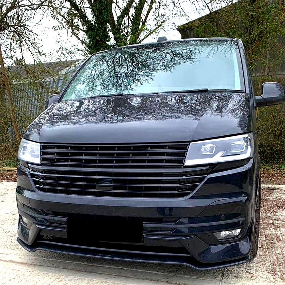 Transporter - T6.1: Gloss Black Front Bumper Inserts & Fog Light Covers 19-24