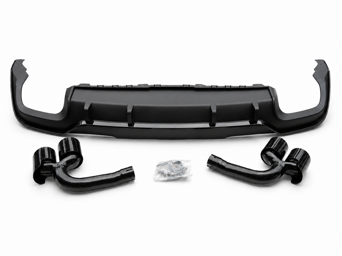 Q8 - 4M Facelift: Gloss Black Rear Diffuser with Tips 24+