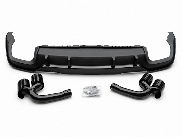 Q8 - 4M Facelift: Gloss Black Rear Diffuser with Tips 24+