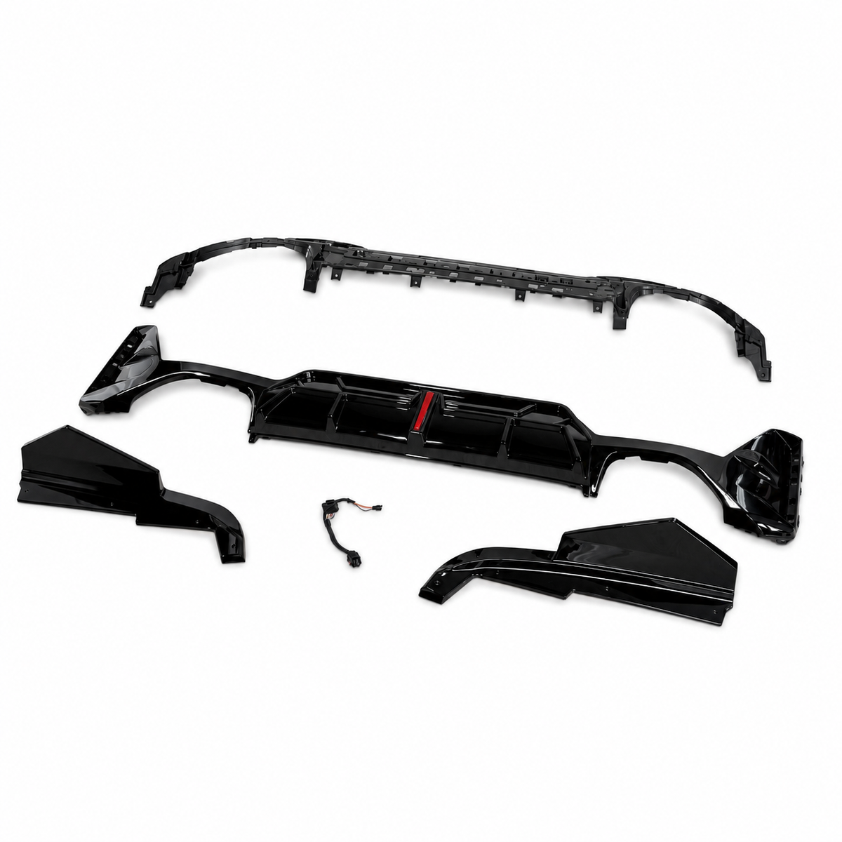 3 Series - G20 Facelift: Gloss Black LED Rear Diffuser with Tips 23+