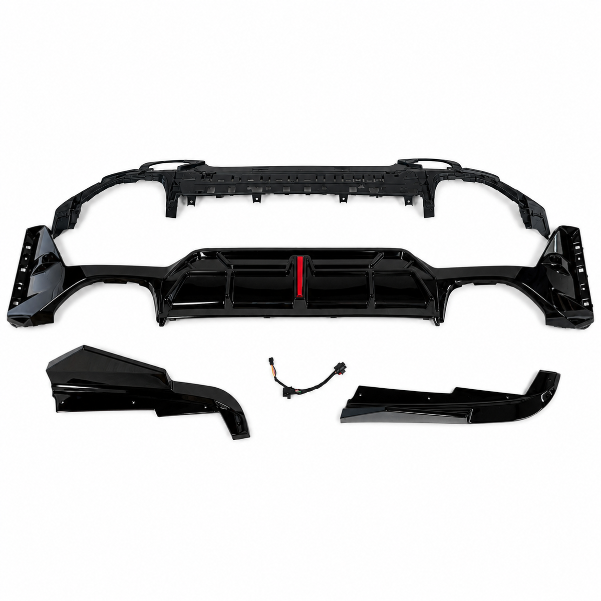 3 Series - G20 Facelift: Gloss Black LED Rear Diffuser with Tips 23+