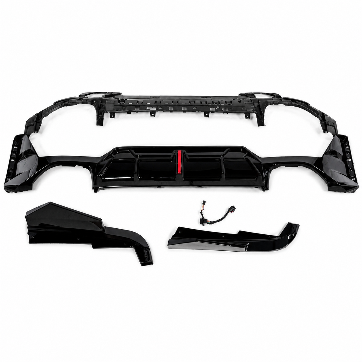 3 Series - G20 Facelift: Gloss Black LED Rear Diffuser with Tips 23+
