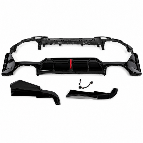 3 Series - G20 Facelift: Gloss Black LED Rear Diffuser with Tips 23+