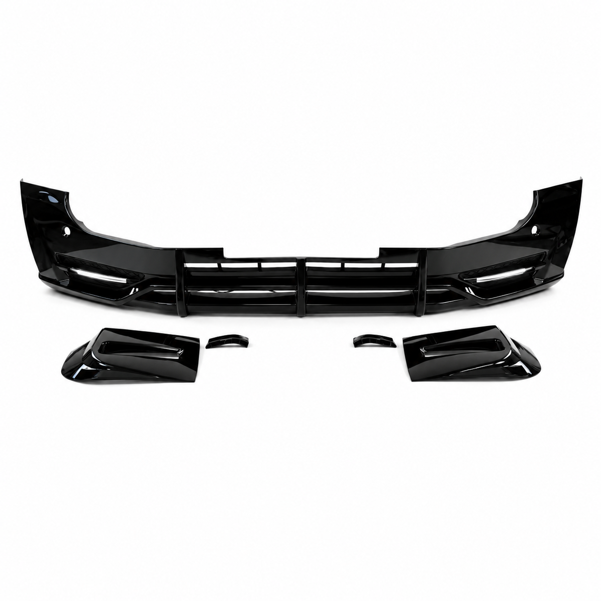 Defender 90/110 - L663: Gloss Black CZ1 Style Front Splitter with DRL 20+