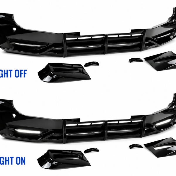 Defender 90/110 - L663: Gloss Black CZ1 Style Front Splitter with DRL 20+