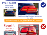 A comparison of car taillights shows two models: 