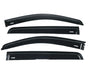 Four black car window visors labeled "RANGER" are arranged horizontally on a plain white background. Each visor has a sleek, curved design suited for automotive installation.