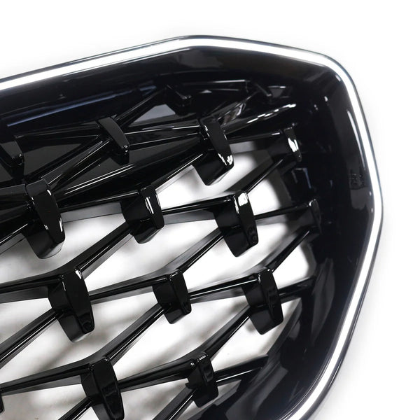 3 Series - G20 Pre-Facelift: Gloss Black Diamond LED Front Grill 19-22