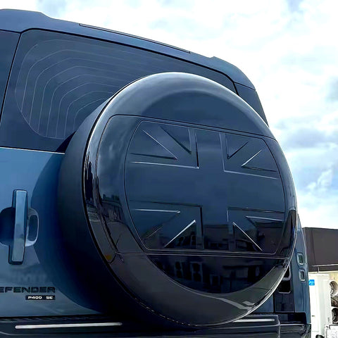 Defender 90/110 -  L663: Gloss Black Union Jack Wheel Cover 20+