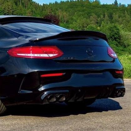 Mercedes C Class C205 Coupe Spoiler Gloss Black PSM Style Carbon Accents Mercedes C Class C205 Coupe Spoiler Gloss Black PSM Style Carbon Accents