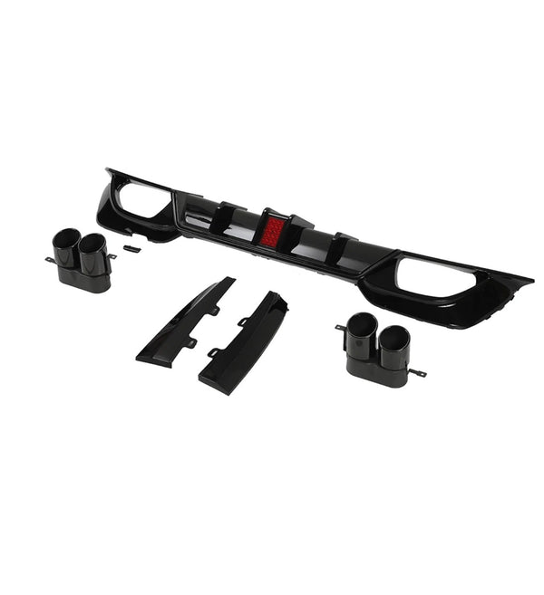 3 Series - G20: Gloss Black Competition Style LED Diffuser & Exhaust Tips 19+