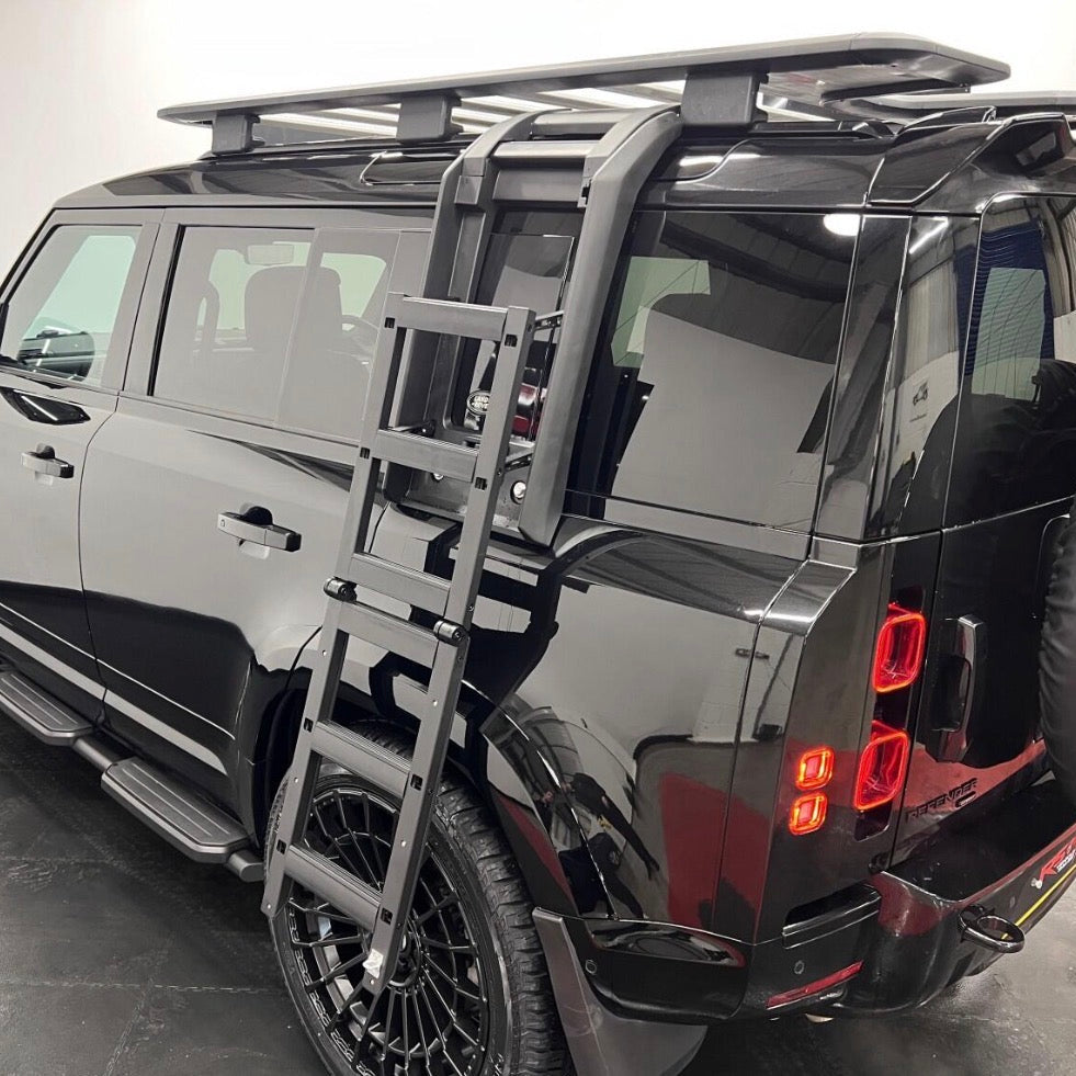 Defender 90/110 - L663: Black Deployable Side Ladder 20+