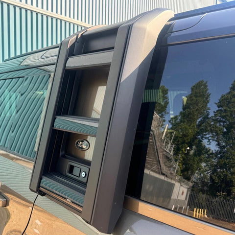 Defender 90/110 - L663: Black Deployable Side Ladder 20+