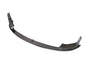 A carbon fiber car front lip spoiler is shown, arched with winged ends, designed to enhance aerodynamics. It's isolated on a plain white background.