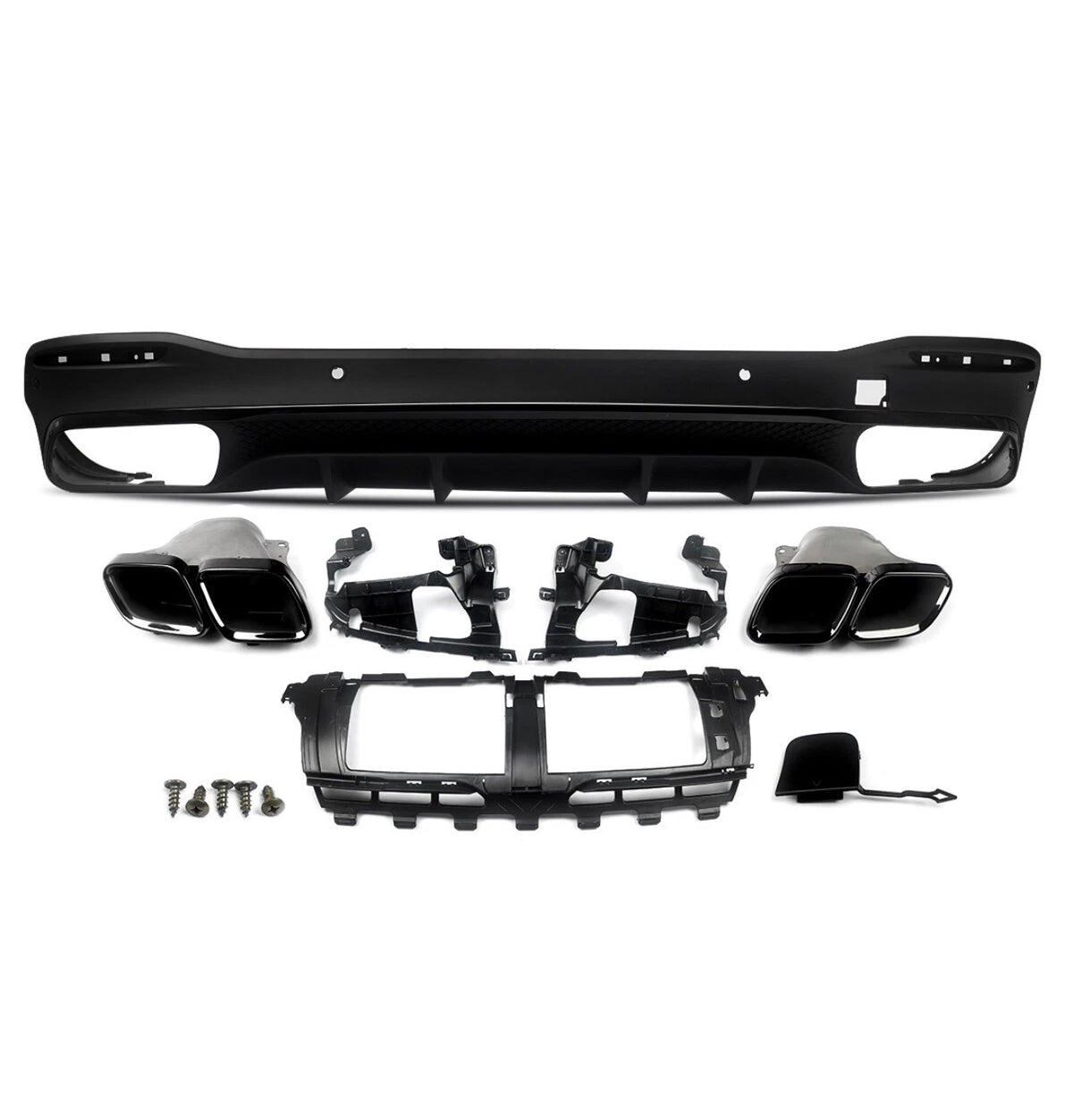 GLE - W167 Pre-Facelift: Gloss Black AMG Style Diffuser 19-23