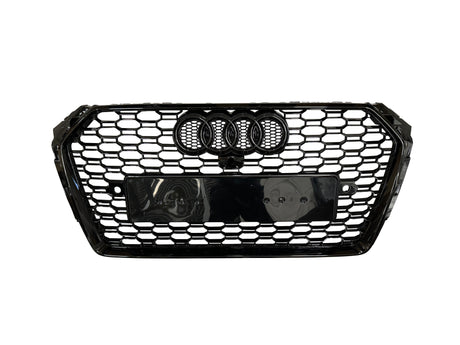 A6 - C8: Gloss Black RS Honeycomb Style Grill 18-22