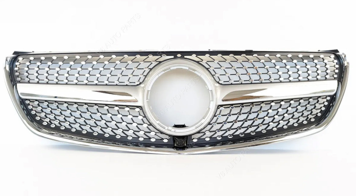 V Class - W447: Gloss Black Diamond Silver Grill 15-19