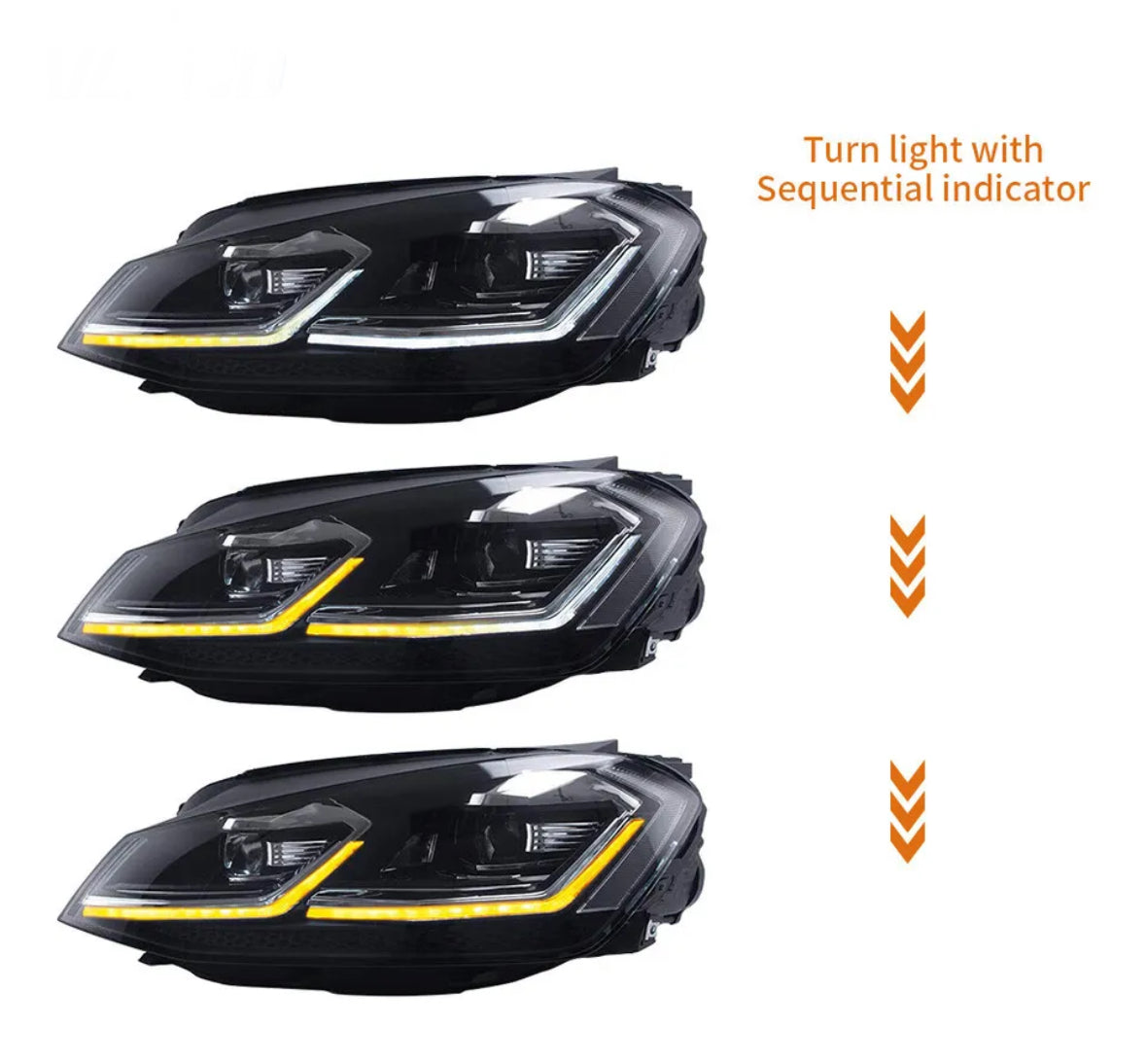 Golf - MK7: Sequential LED Front Headlights 13-16