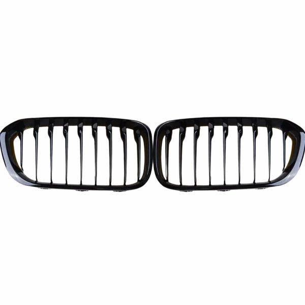 A pair of black, horizontally aligned kidney-shaped car grilles with vertical slats, set against a plain white background.
