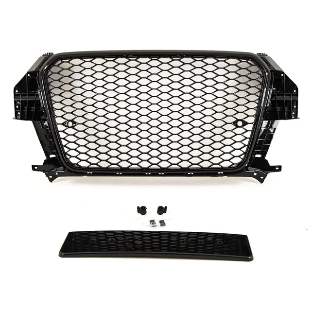 Q3 - 8U Pre-Facelift: Gloss Black Honeycomb Grill 11-15