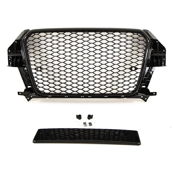 Q3 - 8U Pre-Facelift: Gloss Black Honeycomb Grill 11-15