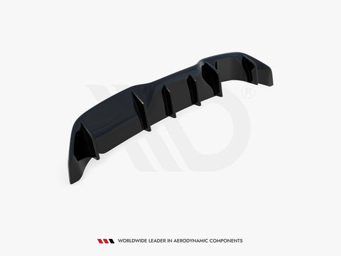 A black car spoiler with vertical fins is displayed against a white background. Text below reads, "WORLDWIDE LEADER IN AERODYNAMIC COMPONENTS."