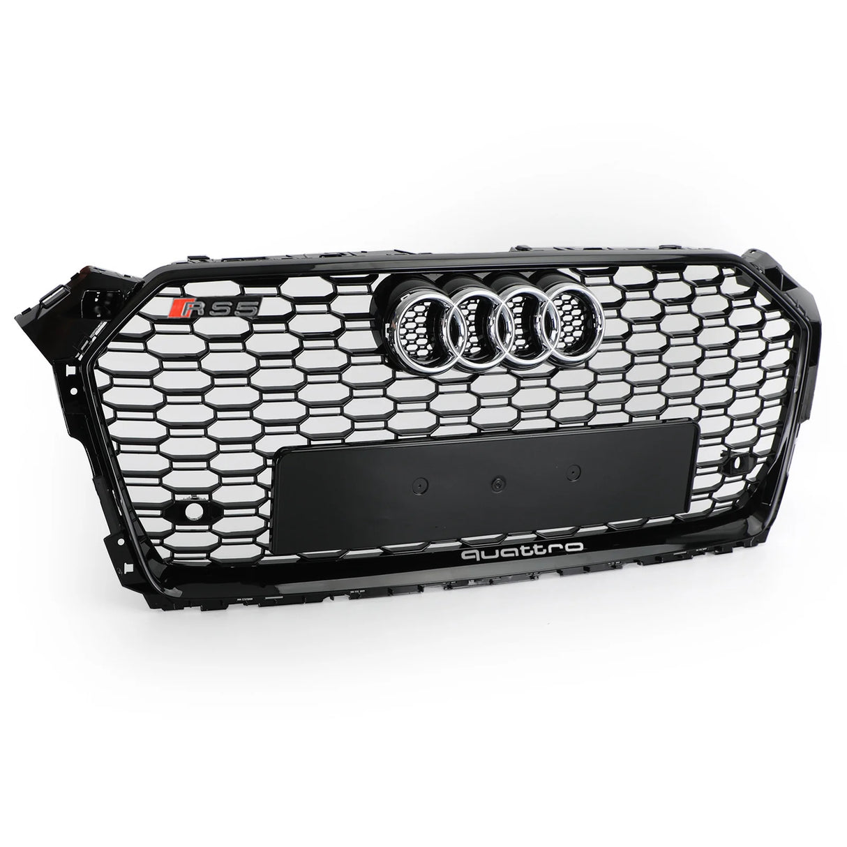 A5 - B9: Gloss Black RS Honeycomb Quattro Grill 17-20