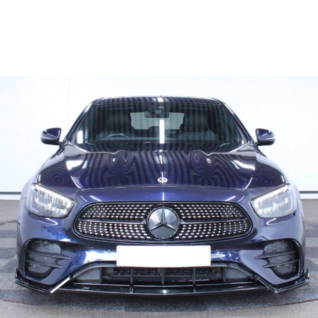 E Class - W213 Facelift: Gloss Black Front Splitter 21-23