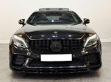C Class - W205/C205 Facelift: Gloss Black AMG Style Front Splitter 19-21
