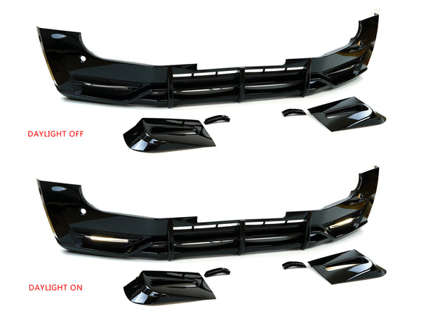 Defender 90/110 - L663: Gloss Black CZ1 Style Front Splitter with DRL 20+