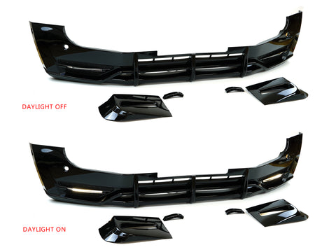 Defender 90/110 - L663: Gloss Black CZ1 Style Front Splitter with DRL 20+