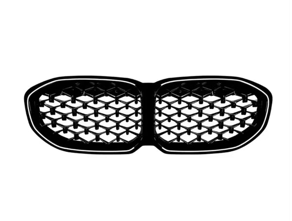 1 Series - F40: Gloss Black Diamond LED Front Grill 20-24