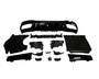 C Class - W206: C63 Style Gloss Black Rear Diffuser with Tips 24+