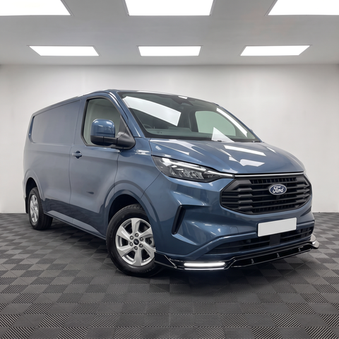 Ford Transit Custom MK2: Gloss Black Front Splitter with LED DRL 24+