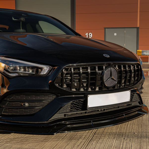 CLA - W118 Pre-Facelift: Gloss Black V2 Style Front Splitter 19-23