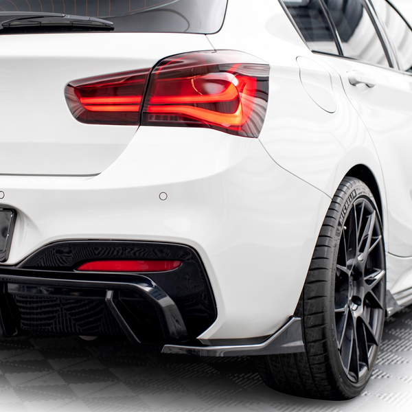 1 Series - F20/F21 Facelift: Gloss Black Rear Canards 15-19