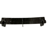 A black, elongated object with three attached hooks is resting horizontally. The shiny surface and rectangular shape suggest it could be a type of holder or mounting device. The background is plain white.
