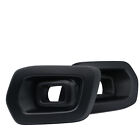 Two black, rectangular air vent bezels rest side by side, slightly overlapping. They have a hollow center and are set against a plain white background.