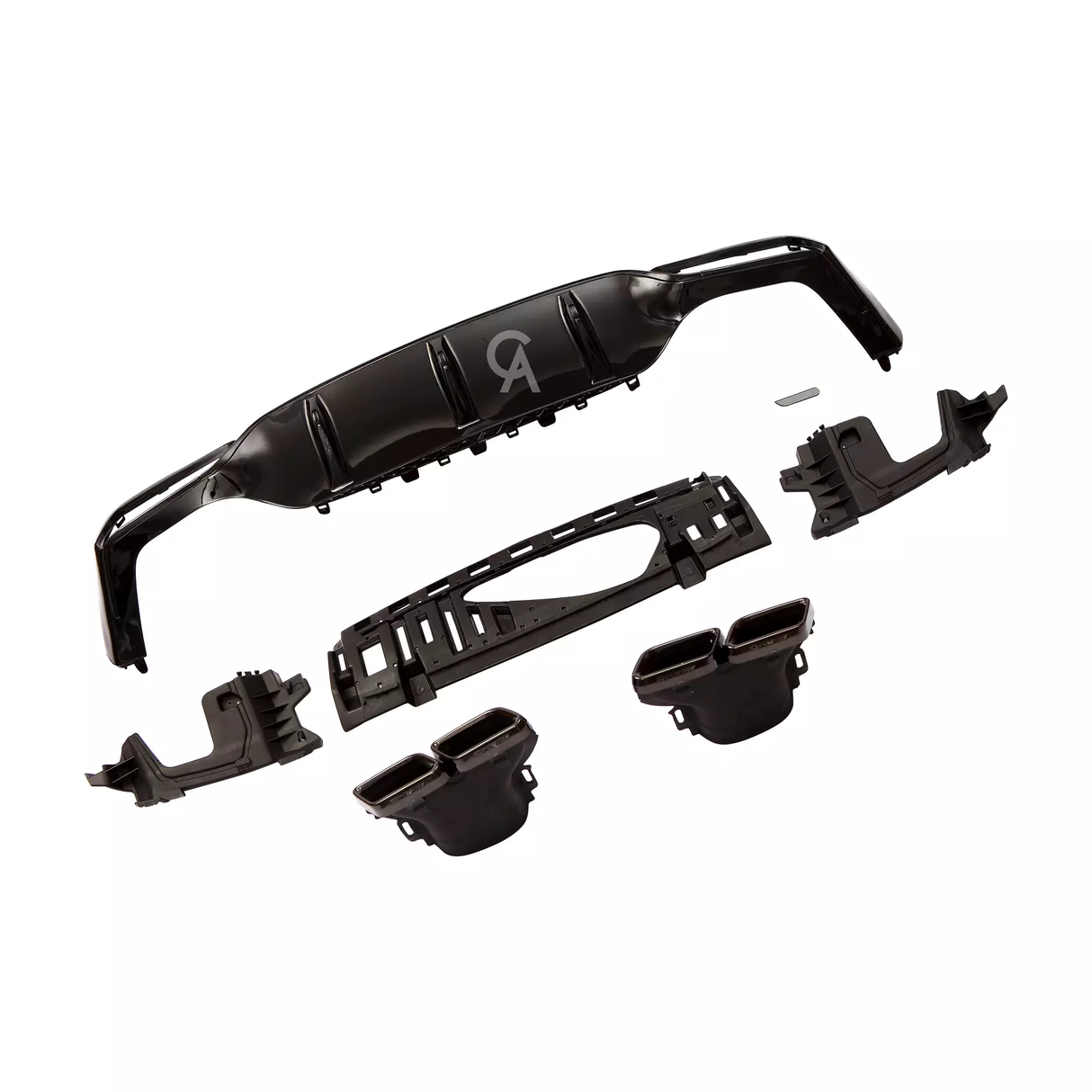 Mercedes E Class W213 Saloon Diffuser Black AMG Style – Carbon Accents
