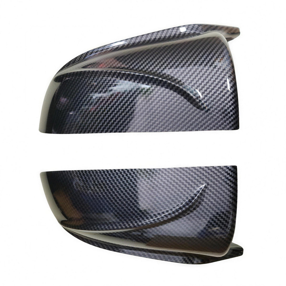 Carbon Fibre Look M Style Wing Mirror Covers for Tesla Model 3 2019-2021 - angled product view | Carbon Accents