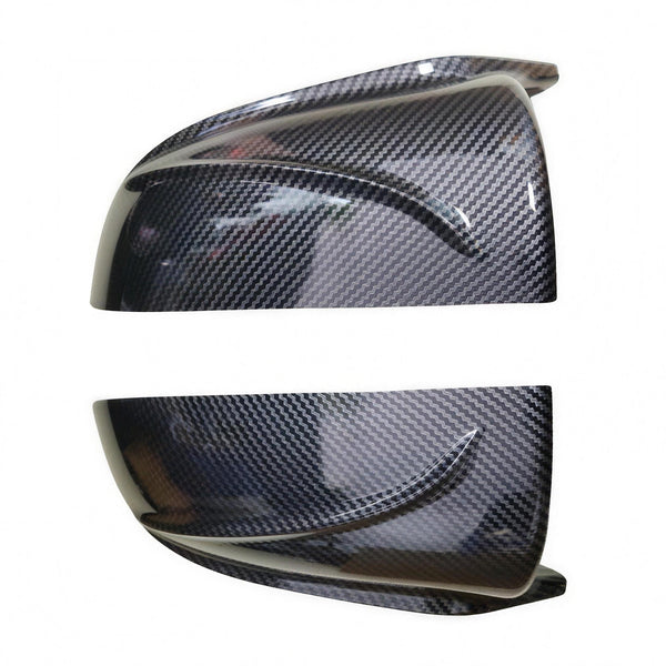 Carbon Fibre Look M Style Wing Mirror Covers for Tesla Model 3 2019-2021 - angled product view | Carbon Accents