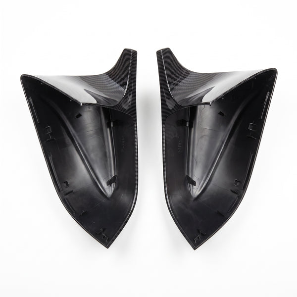 Carbon Fibre Look M Style Wing Mirror Covers for Tesla Model 3 2019-2021 - rear mounting detail | Carbon Accents