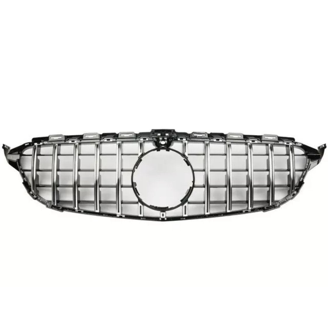 C Class - W205: Chrome GT Panamericana Style Grills 15-18 (No Camera) - Carbon Accents