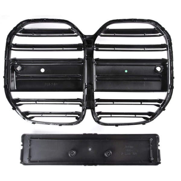 Black vehicle grill with horizontal slats and a rectangular mounting area below, set against a plain white background. Text reads “FK,” “BMW5,” and “FOR OE# 51117266199.”