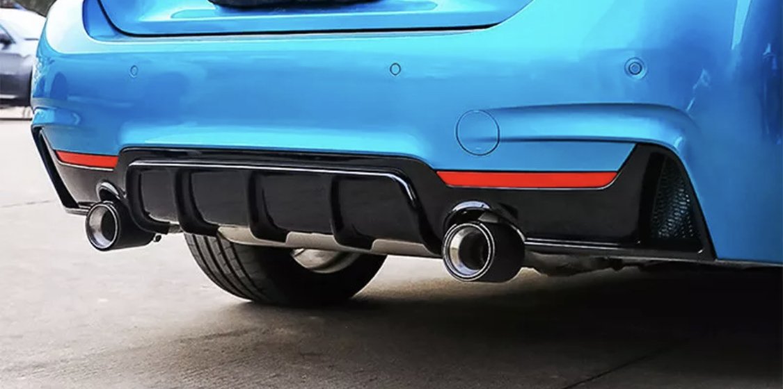 4 Series - F32/F33/F36: Gloss Black Dual Exhaust Diffuser 14-20