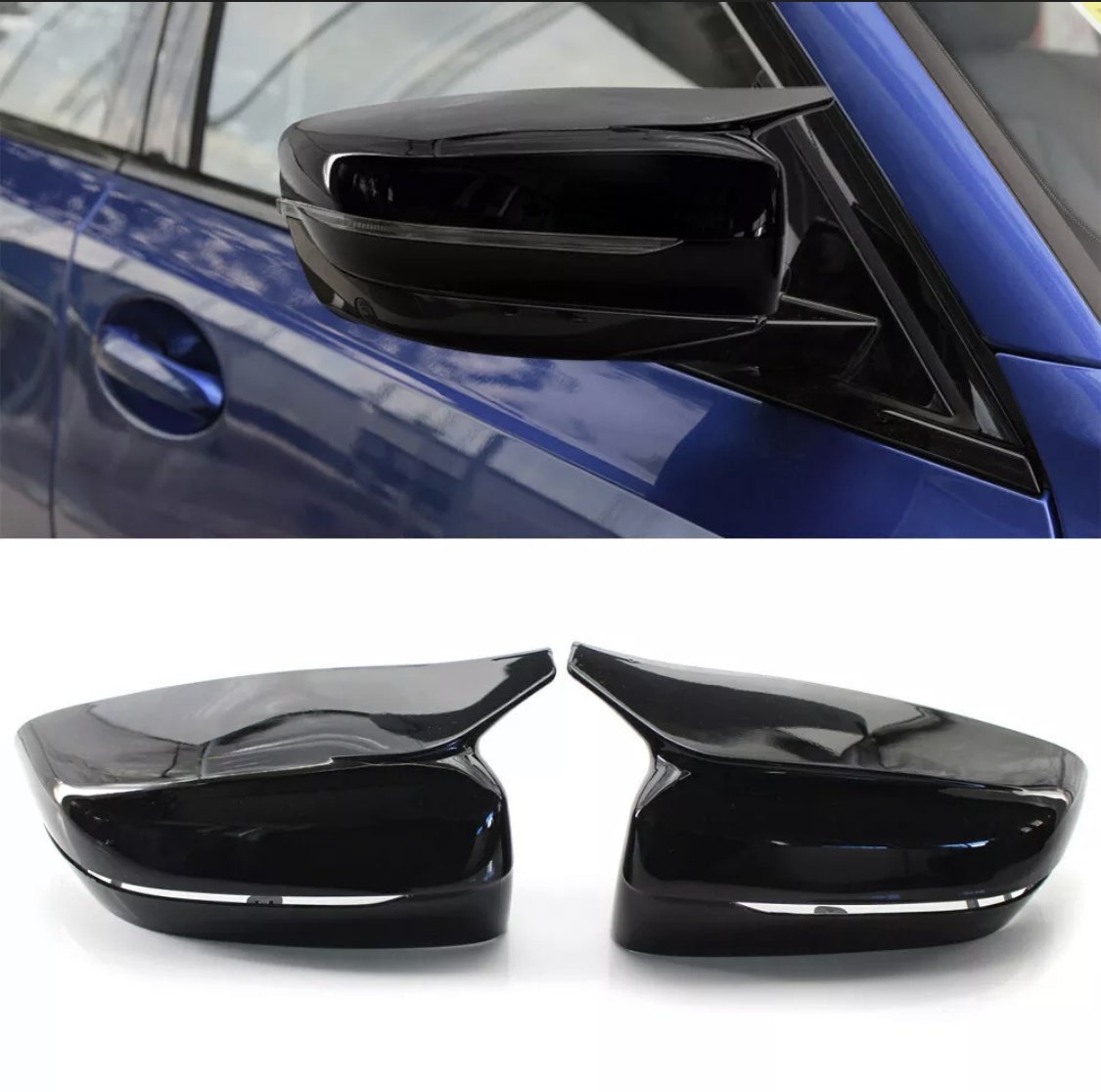 3 Series - G20: Gloss Black M Style Wing Mirror Cover RHD 19+