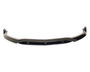 A sleek, black car bumper lip with a curved design and attachment points, set against a plain white background.