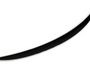 A single, black, curved object resembles a blade or tusk, positioned diagonally against a plain white background, suggesting a sleek and minimalist design.