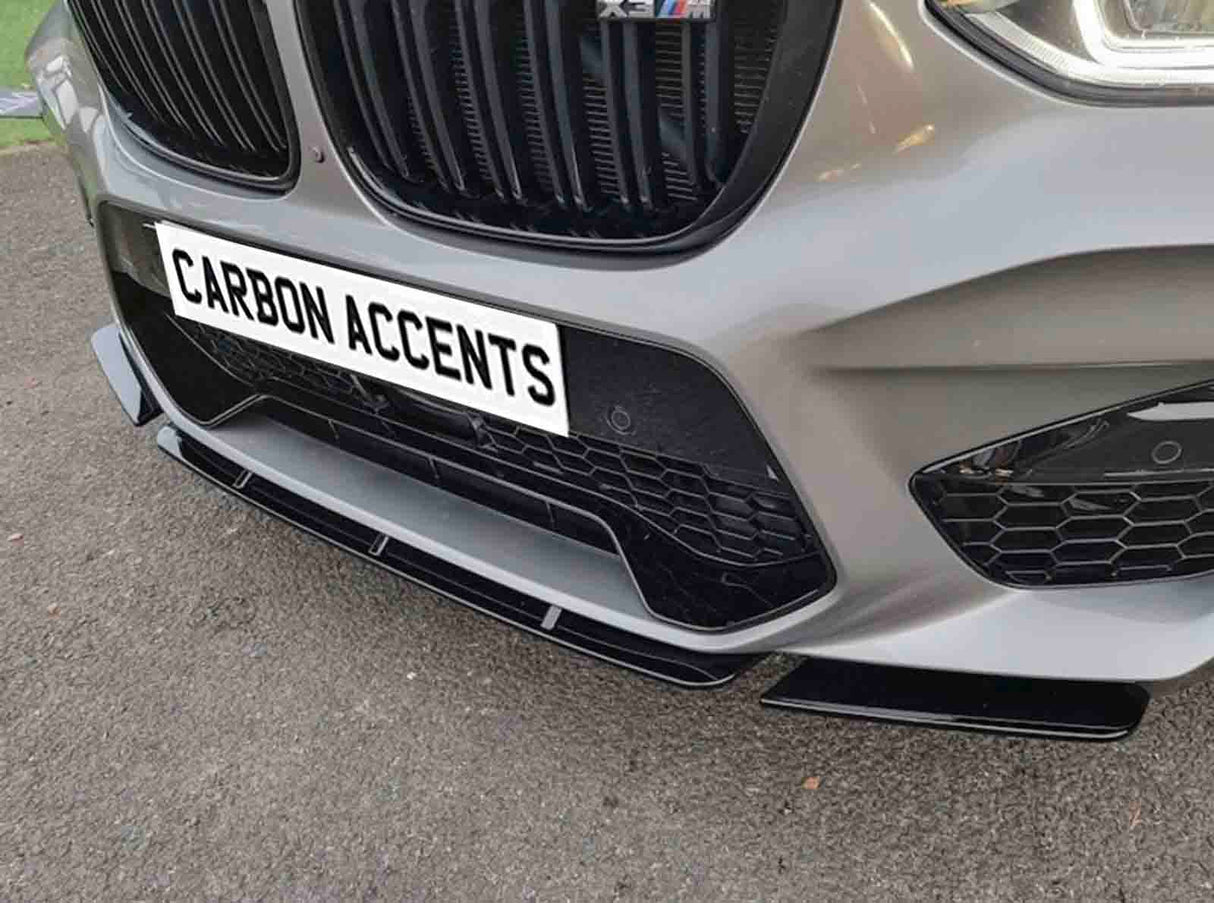BMW 1 Series F20 F21 Front Splitter Lip: Gloss Black – Carbon Accents